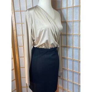 Boohoo Sz 14 Colorblock Blouson Sheath Dress